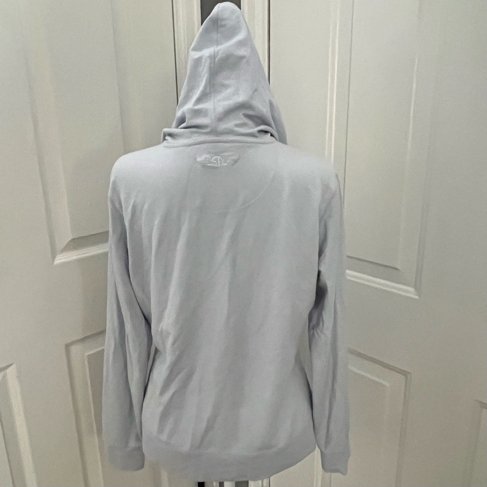 Straight Down Long Sleeve Cotton‎ Hoodie Women Medium Golf Bank Logo Light Blue - Picture 4 of 13